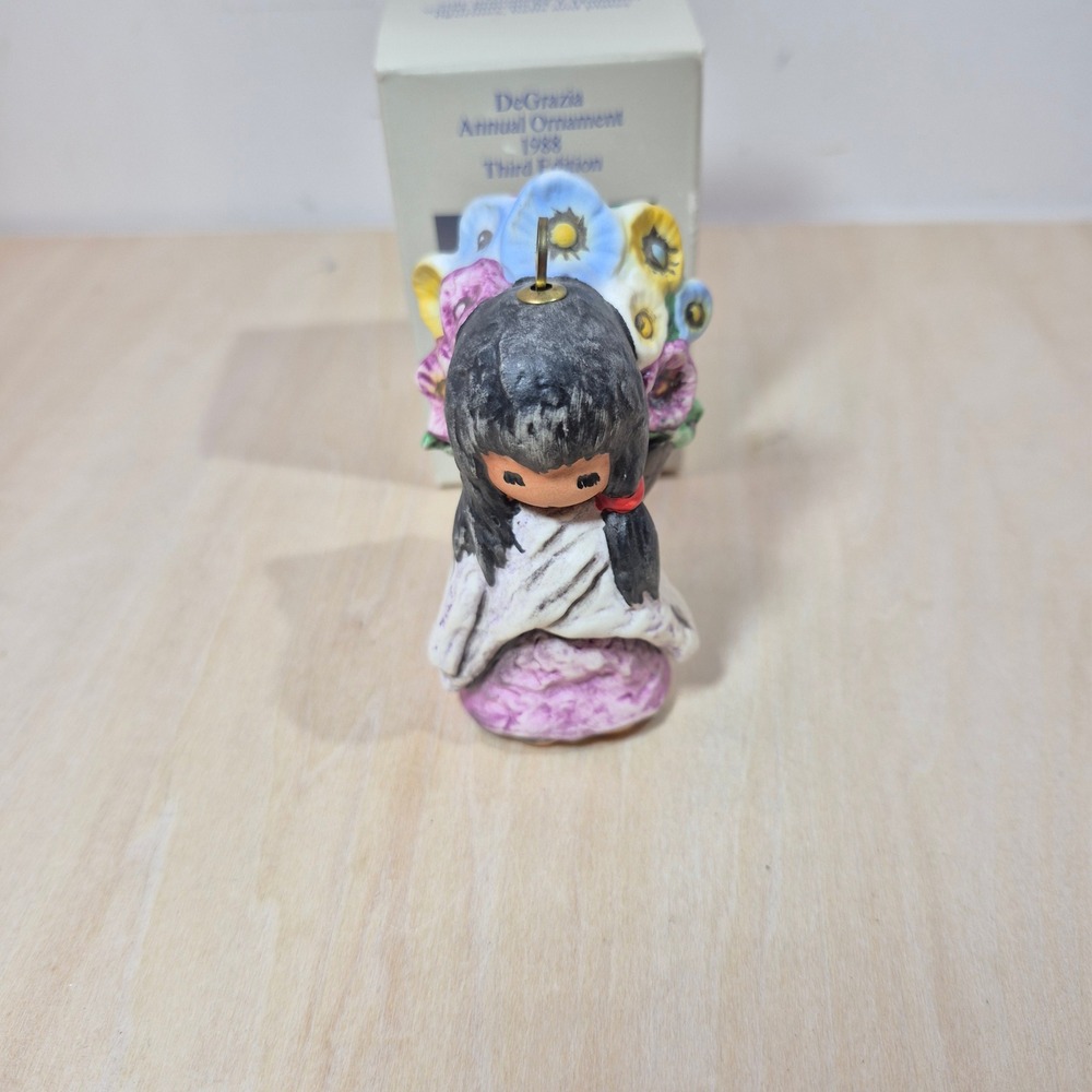 Goebel DeGrazia 1988 Annual Ornament Third Edition Sunflower Girl Figurine Box